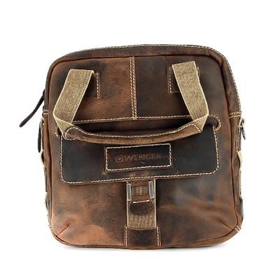 Мужская вертикальная сумка Wenger Brown Arizona W23-04, коричневая