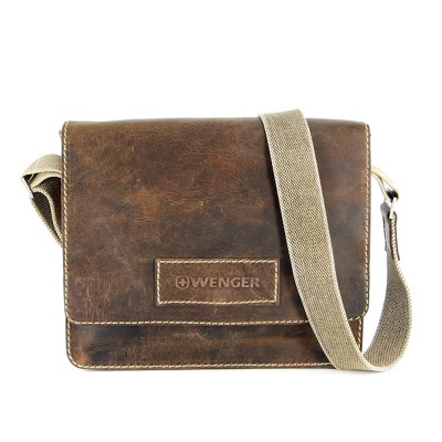 Мужская наплечная сумка Wenger Brown Arizona W23-02, коричневая